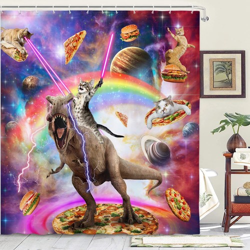 Funny cat shower curtain cool - curtain,