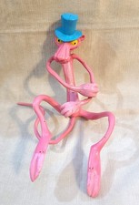Vintage Amscan 1970s Pink Panther w/Hat Bendable Bendy Poseable Rubber Figure