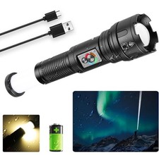 LED Torches Super Bright Rechargeable Torch with COB Work Light,500000 Lumens