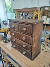 Antique Apprentice Chest Of Drawers Collectors Compact Desk/Table Top