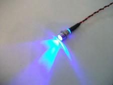 4 X FAKE ALARM,  FLASHING BLUE LED 12V WITH CHROME BEZEL