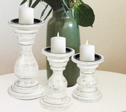 Candle holder stand wooden - holder,