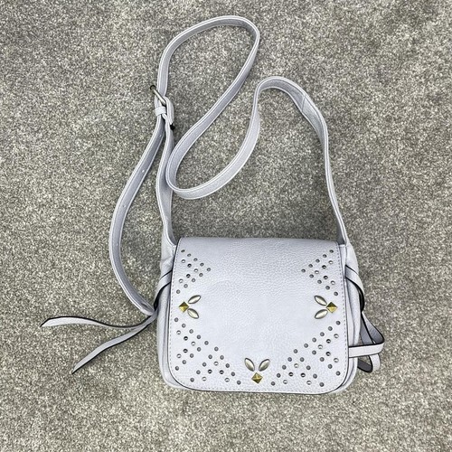 Indigo grey blue handbag faux - indigo,