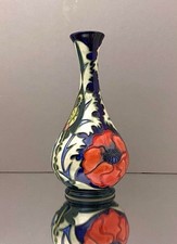 Moorcroft Poppy Large 23.5cm Bottle Vase By Rachel Bishop c1996 First Quality