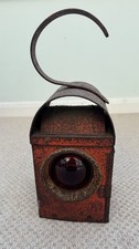Vintage Red Chalwyn Paraffin Road Lamp With Red Lenses And Burner