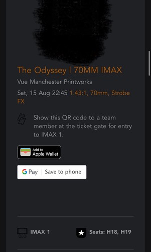 The odyssey 70mm - the, vue