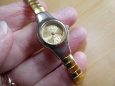 Rojas Ladies Quartz Watch Dress Style GWO New Battery Gold Silver Tone elasticat