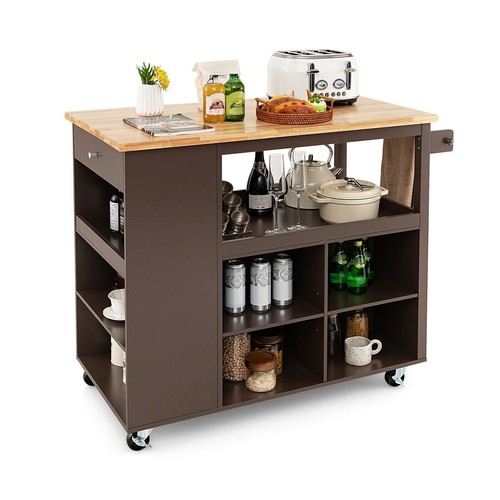 Rolling kitchen island mobile - kitchen,