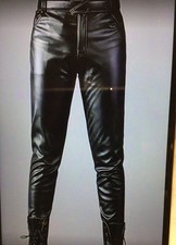 MENS LEATHER LOOK TROUSERS