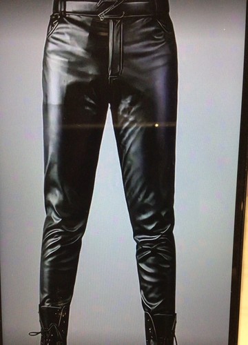 Mens black leather pvc - leather/pvc, look