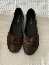 Hotter  brown  Leather slip on  Shoes Size 5.5 Wide  exf  