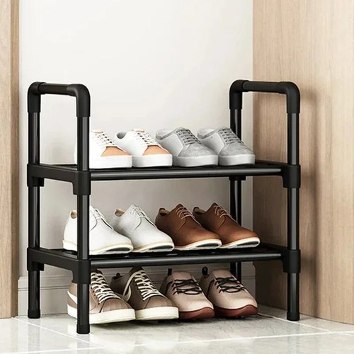 Black multi layer shoe rack - multi-layer,