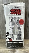 Disney Mickey Mouse Microfiber Window Panels & Tie-Backs New