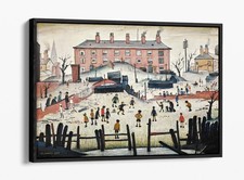 CRICKET MATCH, L.S. LOWRY- DECOR FLOAT EFFECT FRAMED CANVAS ART PRINT