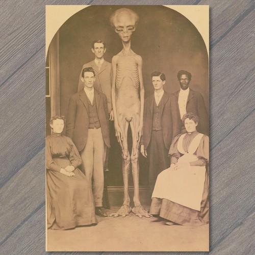 Postcard alien grey tall - postcard,