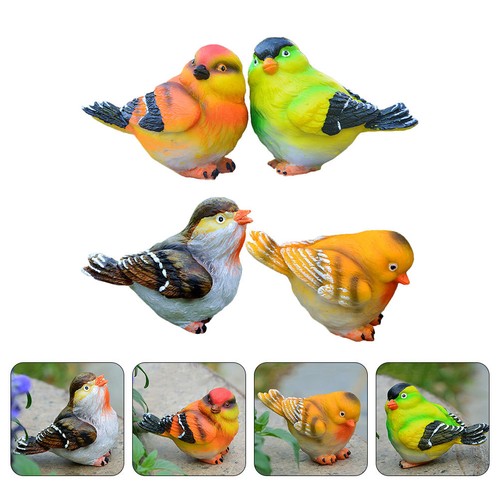 4pcs reusable resin bird - 4pcs,
