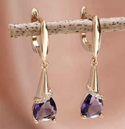 9ct gold purple amethyst - gold,