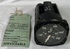 Vintage Royal Navy Aircraft RPM Tachometer Gauge 6A/2661 Kelvin 1959, Helicopter
