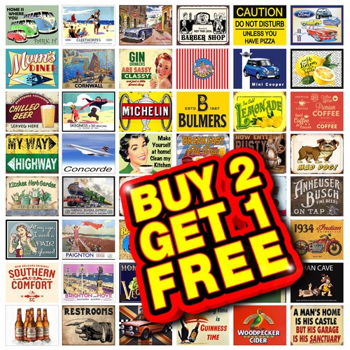 Metal wall sign retro tin - wall,