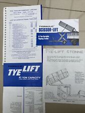Tye Trailer  & Scissor Lift Brochures & Equipment Price List 1978