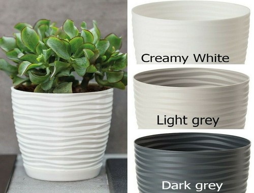 Plastic plant pot - plastic, round