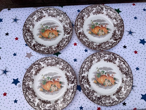 Spode woodland dinner plates - spode,