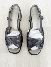 Ladies Sandals Shoes Lotus Pewter and Mesh Sling Back Size UK 6