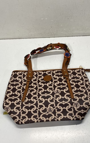 Guess brown tan monogram tote - tan,