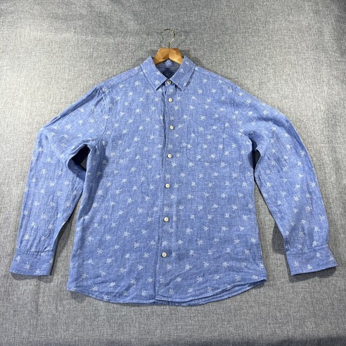 100 linen shirt blue - m&s, 100%