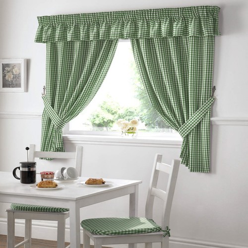 Gingham check curtains - gingham,