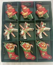 Vintage M&S St Michael Christmas Tree Decorations. Boxed Set of 9.