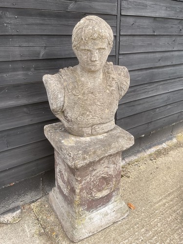 Large vintage cast stone roman - large,
