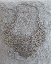 Vintage Silver tone Amrita Singh Collar Statement Necklace