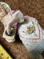 Lu8 Antique 1850 - 1899 Hand painted Dresden ? German Lady Figurine 308 Grams