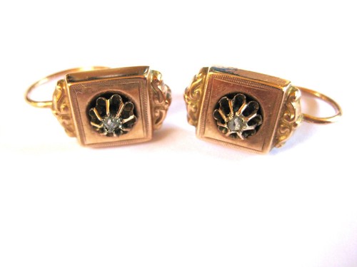 Antique earrings gold - gold, with