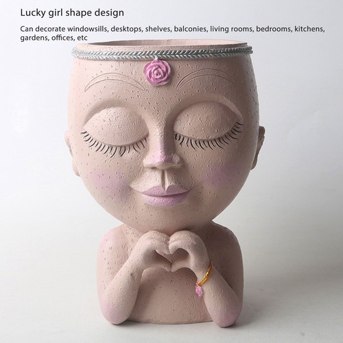 Face planter pot resin - planter,
