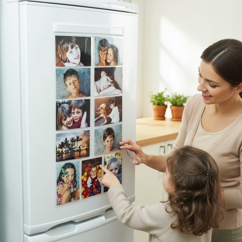 Fridge magnet photo display - fridge,