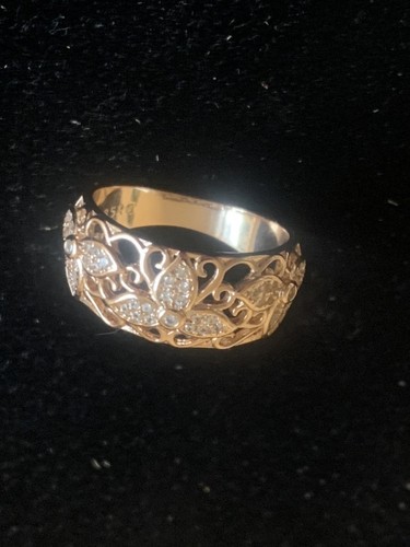 Rolled gold zirconia ladies - gold,