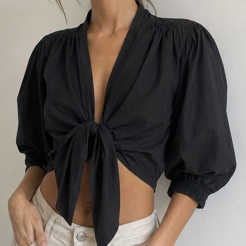 Women zara black tie - black,
