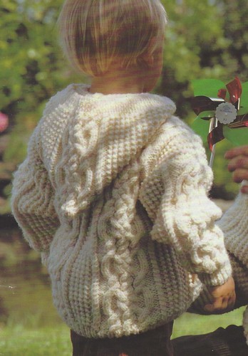 Hooded aran jacket knitting - aran,