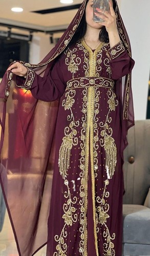 Burgundy stylish gown islamic - stylish,
