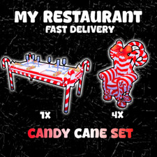 My Restaurant | 1x Candy Cane Set | 1x Table + 4x Chairs