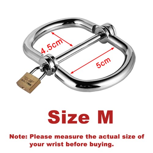 Metal steel bondage handcuffs - steel,