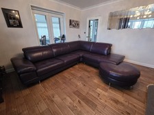 Purple Corner Leather Suite
