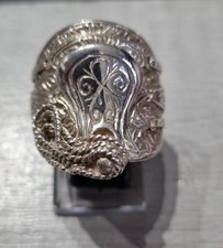 925 Sterling Silver Men’s Saddle With Rope Heavy Solid Ring Size Z2