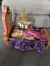 Disney store animator baby rapunzel doll with cot crib bed
