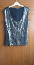 Peacocks Ladies Black Sparkly Top Size 10 (B16)