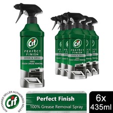Cif Perfect Finish Oven & Grill 100% Grease Removal Spray, 6 Packs of 435ml