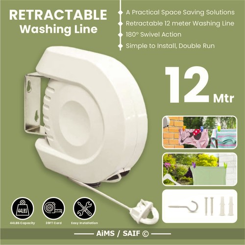 12m retractable washing line - retractable,