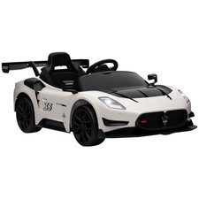 AIYAPLAY Maserati GT2 Licensed 12V Electric Ride on Car w/ Remote, White